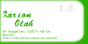 karion olah business card
